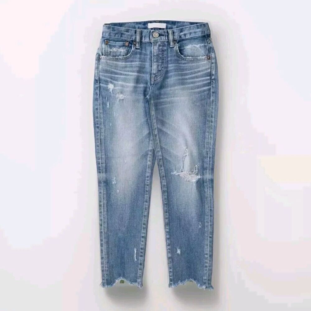 Moussy Vintage Glendele Skinny Jeans 540FSC12-2280 Light Blue Distressed Size 25